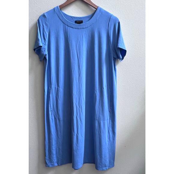 J.Jill Wearever Collection Women's Medium Summer Beachy Blue Jersey Dress Medium - Picture 1 of 7